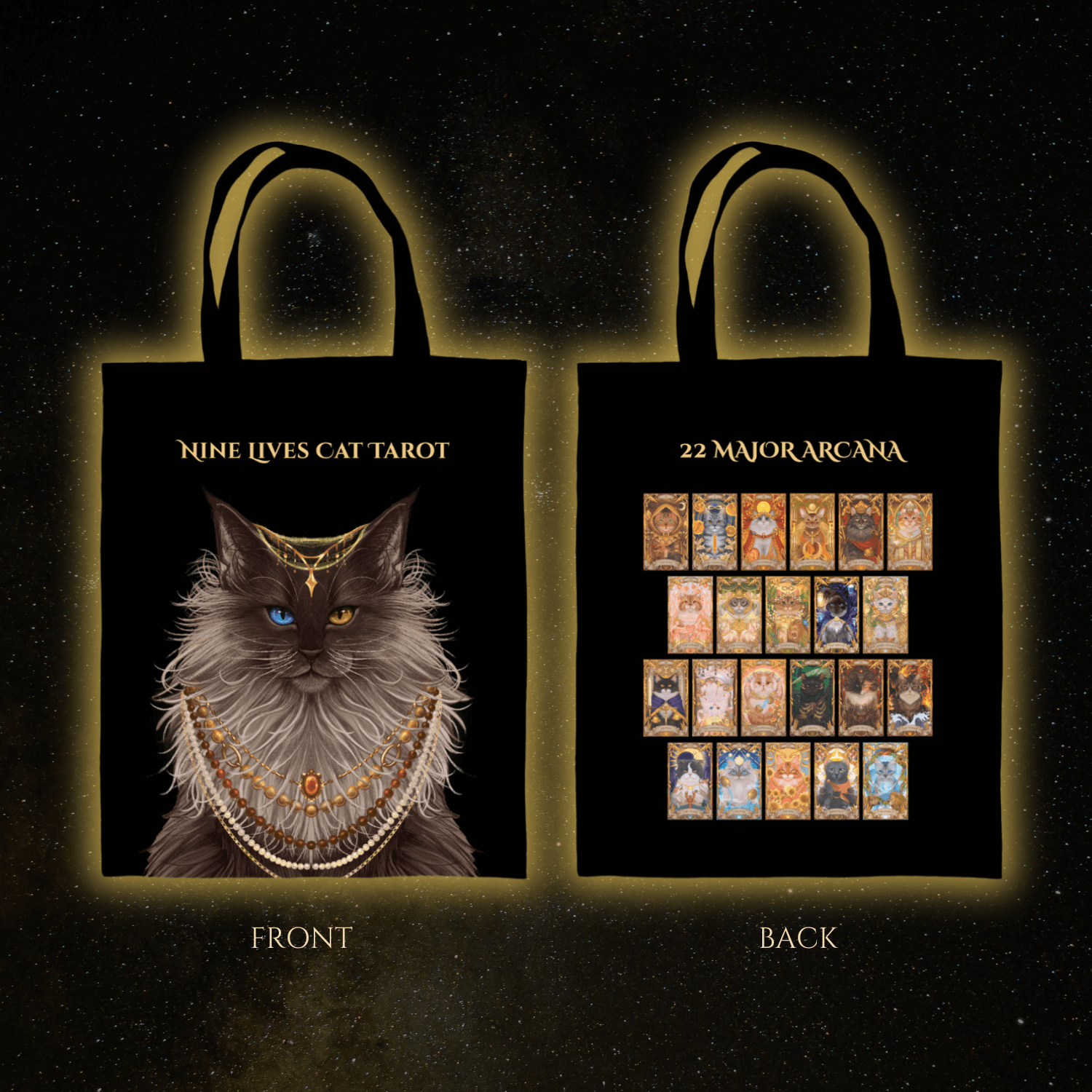 Nine Lives Cat Tarot Tote